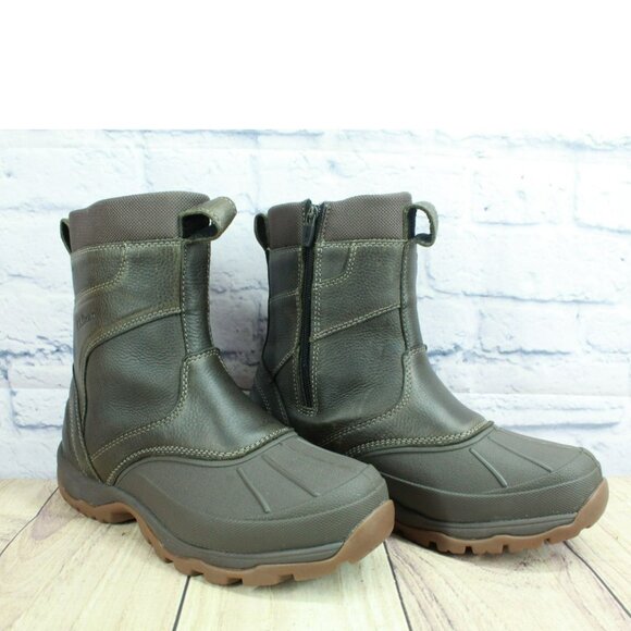 LL Bean Storm Chaser 5 Brown Leather Waterproof Insulated Duck Boots Size 9 M - Picture 3 of 9